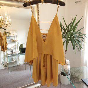 SABO SKIRT YELLOW/GOLD SILK ROMPER